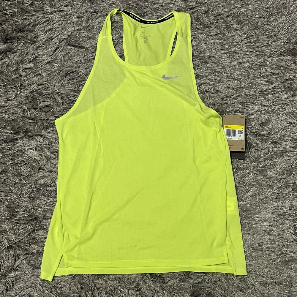 Nike AeroSwift Singlet Mens Tank Top Shirt ADV Running FN4229-736 Volt